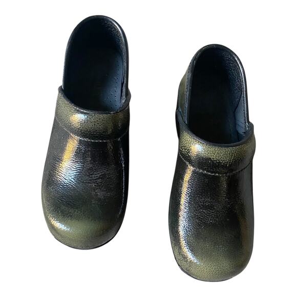 Sanita Professional Olive Green Speckled Patent Clogs EU 35 US 4 Work Nurse - Picture 14 of 16